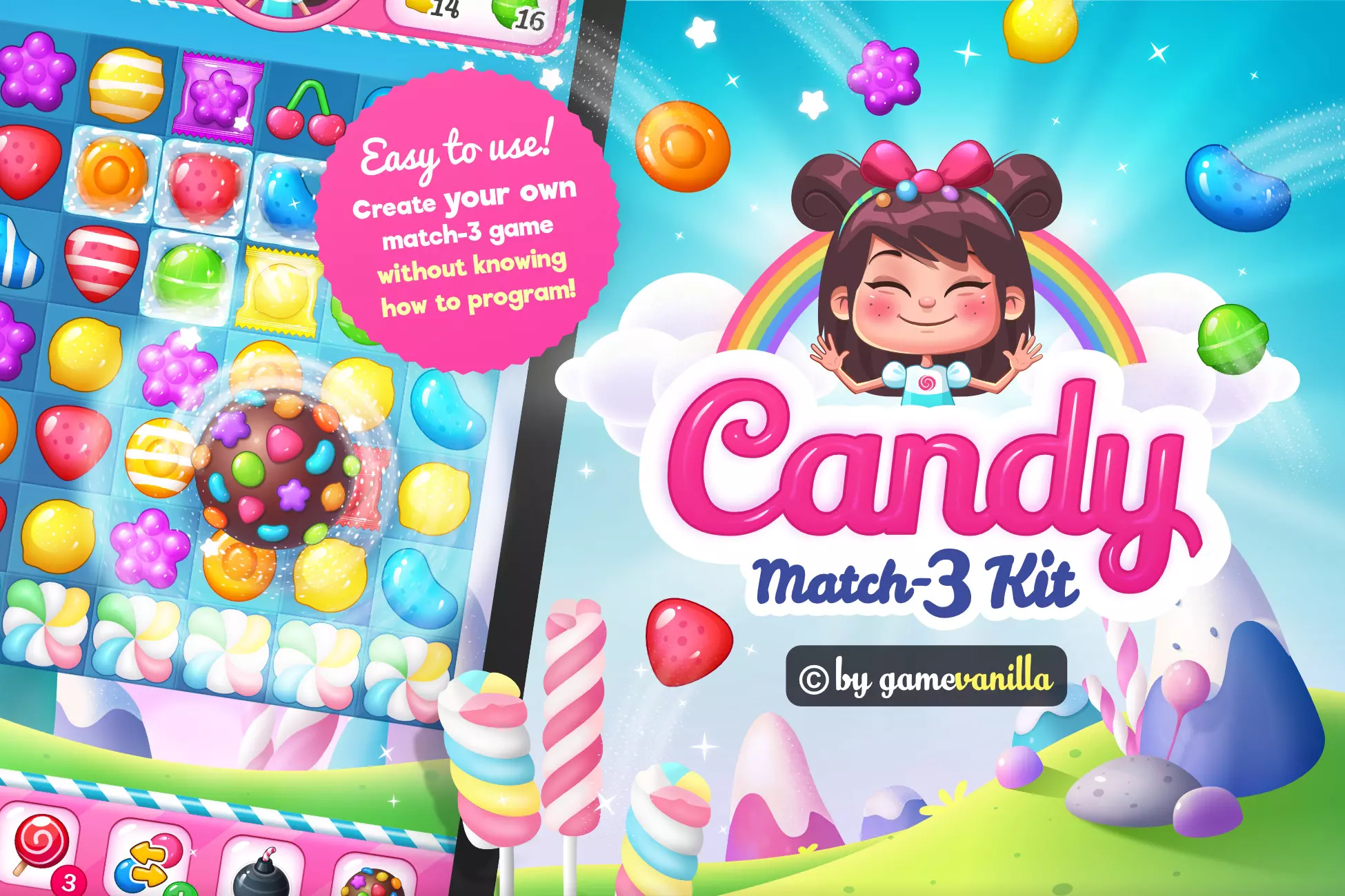 Candy Match 3 Kit  Unity Asset Store 