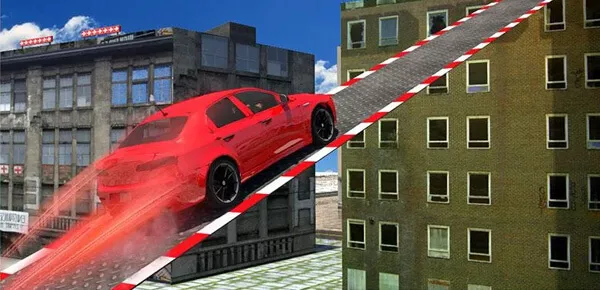 Crazy Car City Roof Jumping